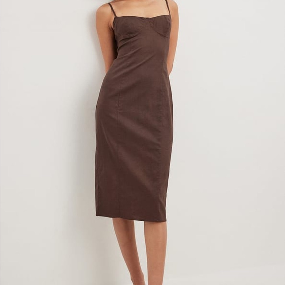 Brown Spaghetti Strap Dress